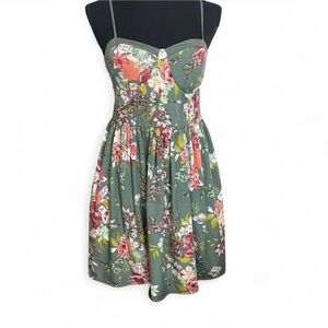 Band Of Gypsies B.O.G. Collective Green Floral Boho/ Fairy Mini Dress Women’s M